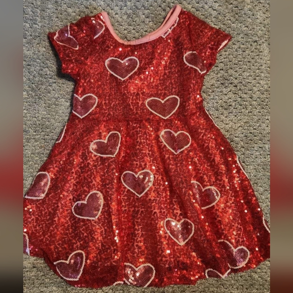 2t heart sparkly dress